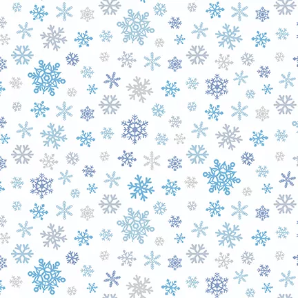 SPECIALTY FABRICS:Blue and Gray Snowflakes on White:Horse Whisperer by Kathleen Hill for Studio E