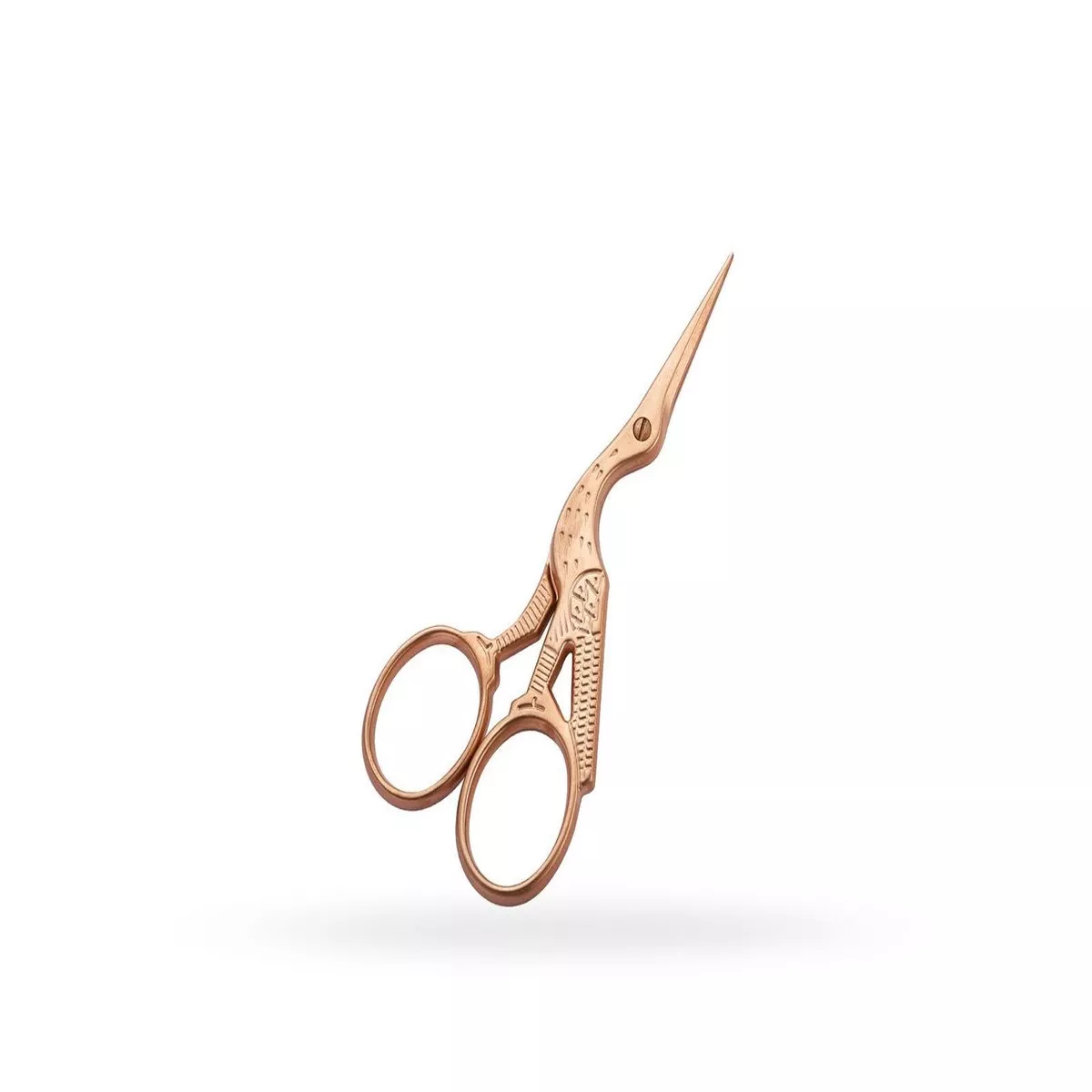 "Stork" embroidery scissors of Italian manufacture, gold and pink gold