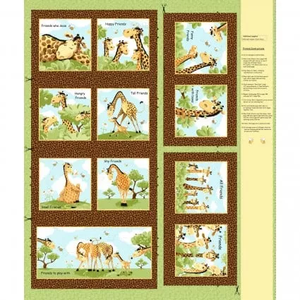 Zoe the Giraffe II Cloth Book Panel by SusyBee for Clothworks