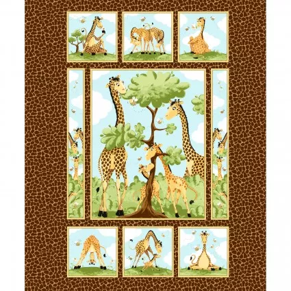 Zoe the Giraffe II Quilt Panel by Susybee for Clothworks
