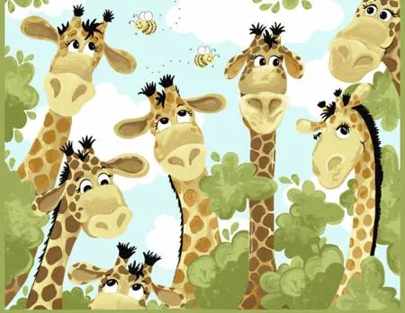 Zoe the Giraffe Play Mat Quilt Panel by SusyBee for Clothworks