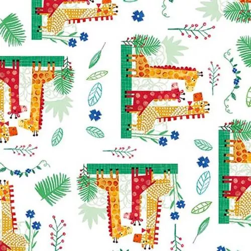 Zoo Crew - Blank Quilting - Giraffes White 3869-01